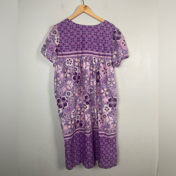 Only necessities purple cotton floral nightgown size 18/20 - Picture 7 of 7
